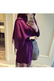 The Latest Plant Cashmere Shawl Pure Color European And American Classic Fringed Scarves(Four-color)