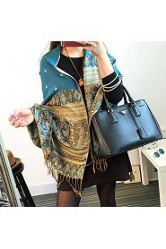 Ms. Bohemian Ethnic Style Bee Printing Embroidered Fringed Shawls Scarves