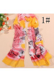 Ms new Chinese ink printed silk chiffon scarf