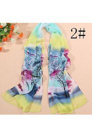 Ms new Chinese ink printed silk chiffon scarf