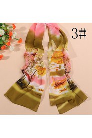 Ms new Chinese ink printed silk chiffon scarf