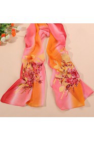 New rainbow flower chiffon scarf