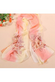 New rainbow flower chiffon scarf