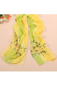 New rainbow flower chiffon scarf