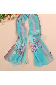 New rainbow flower chiffon scarf