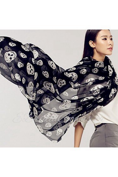 Skull Print Scarf Scarves Sunscreen Shawl Long Section Of Beach Towels