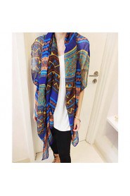 Bohemian National Wind Scarf Diamond Geometric Pattern Oversized Shawl