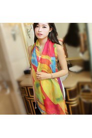 Summer Silk Spring And Winter Long Section Of Rainbow-colored Scarf Printed Beach Towel Scarf