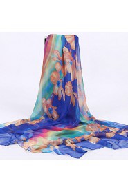 Summer Silk Spring And Winter Long Section Of Rainbow-colored Scarf Printed Beach Towel Scarf