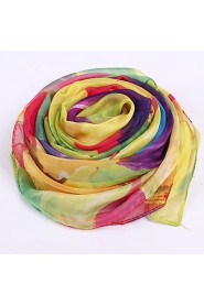 Summer Silk Spring And Winter Long Section Of Rainbow-colored Scarf Printed Beach Towel Scarf