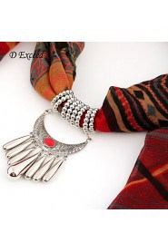 Dark Red Black Printed Scarves for Women Voile Jewellery Wrap with Ethnic Style Charms Tassel Free Shipping