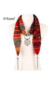 Dark Red Black Printed Scarves for Women Voile Jewellery Wrap with Ethnic Style Charms Tassel Free Shipping