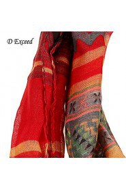 Dark Red Black Printed Scarves for Women Voile Jewellery Wrap with Ethnic Style Charms Tassel Free Shipping