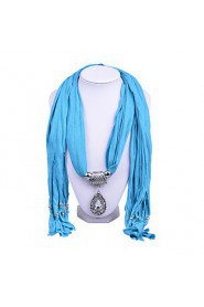 Women Match Solid Color Cotton Scarves Retro Charms Tassel Pendant Scarves