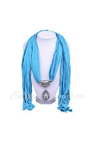 Women Match Solid Color Cotton Scarves Retro Charms Tassel Pendant Scarves