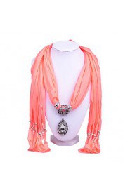 Women Match Solid Color Cotton Scarves Retro Charms Tassel Pendant Scarves