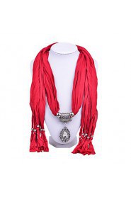 Women Match Solid Color Cotton Scarves Retro Charms Tassel Pendant Scarves