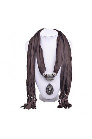 Women Match Solid Color Cotton Scarves Retro Charms Tassel Pendant Scarves