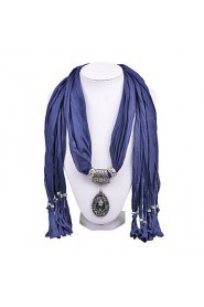 Women Match Solid Color Cotton Scarves Retro Charms Tassel Pendant Scarves