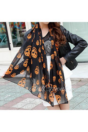 Skull Print Scarf Scarves Sunscreen Shawl Long Section Of Beach Towels