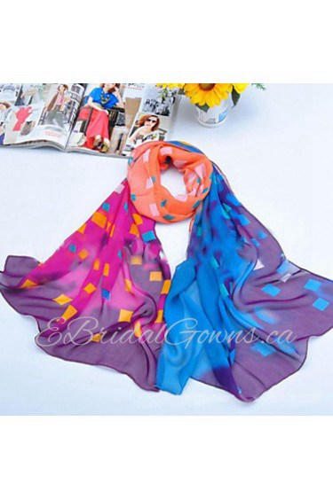 Shawls Chiffon/Polyester Multicolor Grid Scarves(More Colors)