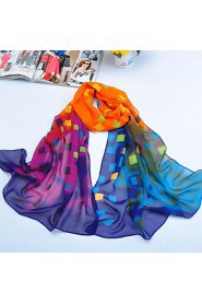 Shawls Chiffon/Polyester Multicolor Grid Scarves(More Colors)