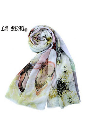 LABEAU Butterfly Nights Silk Wrap,Cotton Scarf