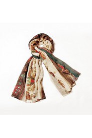 Shawls Voile/Polyester Classic Print Scarves