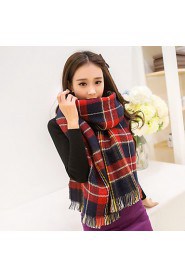 Autumn And Winter Thick Double-sided Burr Houndstooth Plaid Shawl Scarf