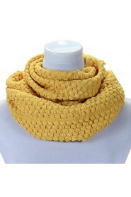 Unisex Two Around Neck Winter Jacket Wool knitted scarf Pure Color Large Scarf