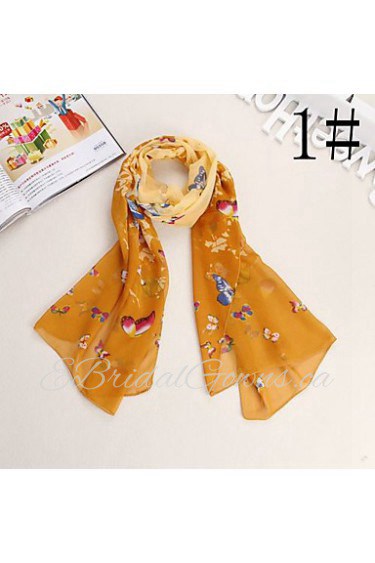 Bully Color Butterfly Shawl Sunscreen Chiffon Scarf