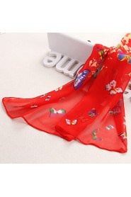 Bully Color Butterfly Shawl Sunscreen Chiffon Scarf