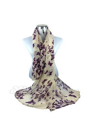 Literary Cotton Long Shawl Large Size Women Butterfly Print Scarves