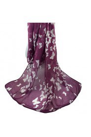 Literary Cotton Long Shawl Large Size Women Butterfly Print Scarves