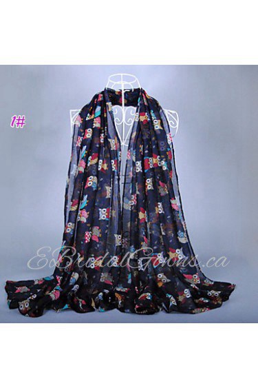 Women's Fashion Owls Print Scarf