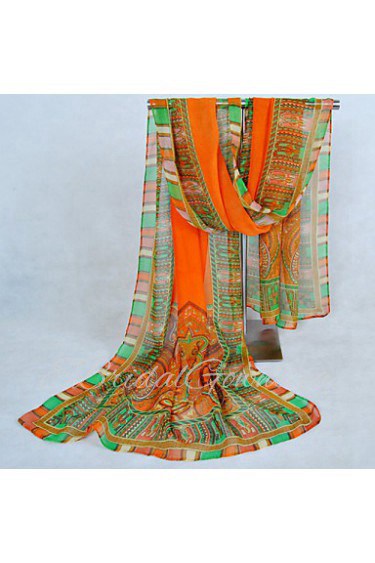 Women's Chiffon Colorful Print Scarf