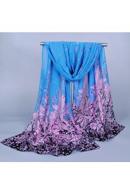 Women's Chiffon Colorful Print Scarf