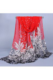 Women's Chiffon Colorful Print Scarf