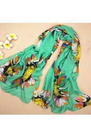 Women Bright Sunflower Printed Chiffon Scarves Female Sunscreen Shawl Beach Towel