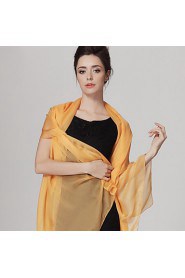 Women Cute Pure Color High-end Scarves Orange Chiffon Shawl Beach Towel