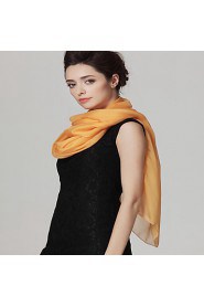 Women Cute Pure Color High-end Scarves Orange Chiffon Shawl Beach Towel