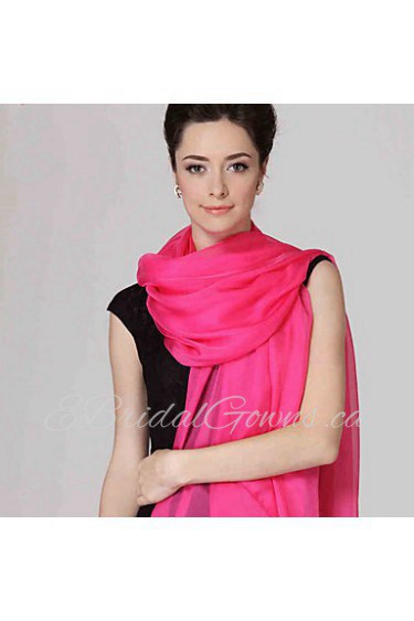 Women Cute Pure Color High-end Scarves Chiffon Shawl Beach Towel