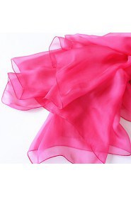 Women Cute Pure Color High-end Scarves Chiffon Shawl Beach Towel