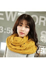 Women Cute High-end Couple Pure Color Thick Line Twist Warm Knitted Scarf