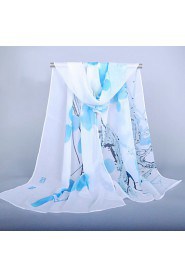 Women's Chiffon Colorful Print Scarf