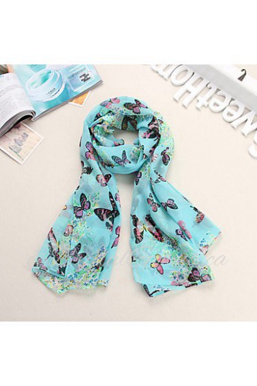 HOT Lady selling the butterfly print velvet chiffon scarf shawl