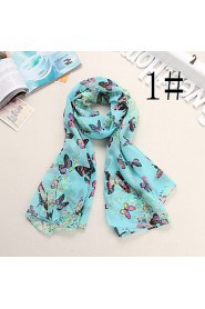 HOT Lady selling the butterfly print velvet chiffon scarf shawl