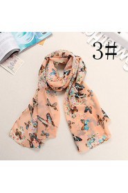 HOT Lady selling the butterfly print velvet chiffon scarf shawl