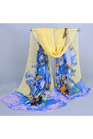 Women's Chiffon Colorful Print Scarf