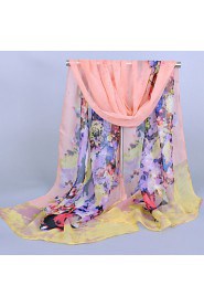 Women's Chiffon Colorful Print Scarf